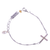 Petite Cross Chain Bracelet in "Champagne Kisses" - Rhodium