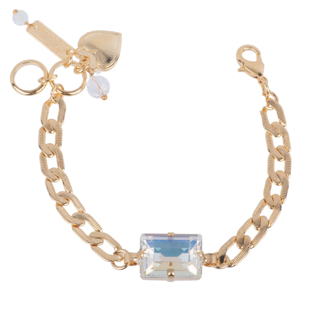 Extra Luxurious Baguette Chain Link Bracelet in "Crystal Moonlight" - Yellow Gold