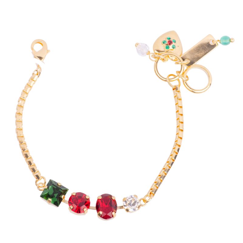 Mixed Shape Stone Bracelet in "Holly" - Yellow Gold