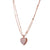 Double Sided Pavé Heart Pendant in "Snowflake" - Rose Gold