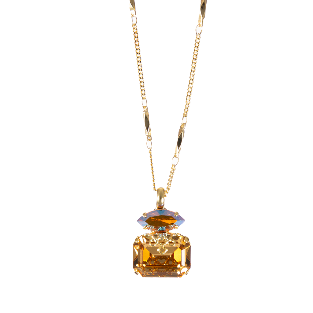 Extra Luxurious Emerald & Marquise Pendant in "Bourbon & Brass" *Custom*