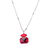 Decorated Marquise and Emerald Pendant in "Ruby" - Rhodium