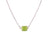 Emerald Cut Choker Pendant in "Honeydew" - Rhodium