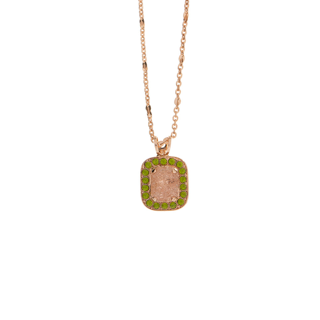 Emerald Cut Cluster Pendant in "Olive Garnish" *Custom*