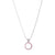 Medium Open Circle Pendant in "Light Pink" - Rhodium