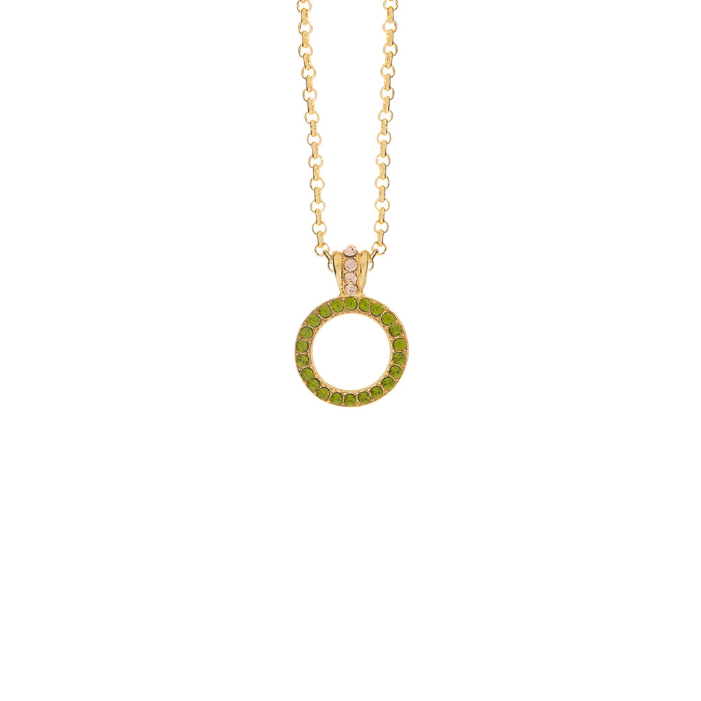 Medium Open Circle Pendant in "Olive Garnish" *Custom*