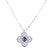 Pendant with Heart Adornments in "Electric Blue" - Rhodium