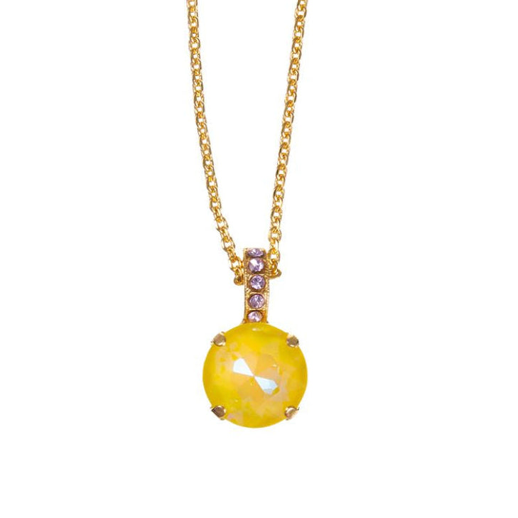Large Embellished Single Stone Pendant in "Polka-Dot Bikini" - Yellow Gold