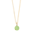 Large Embellished Single Stone Pendant in "Malibu Mint" - Yellow Gold