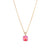 Large Embellished Single Stone Pendant in "Coral Cove" - Yellow Gold
