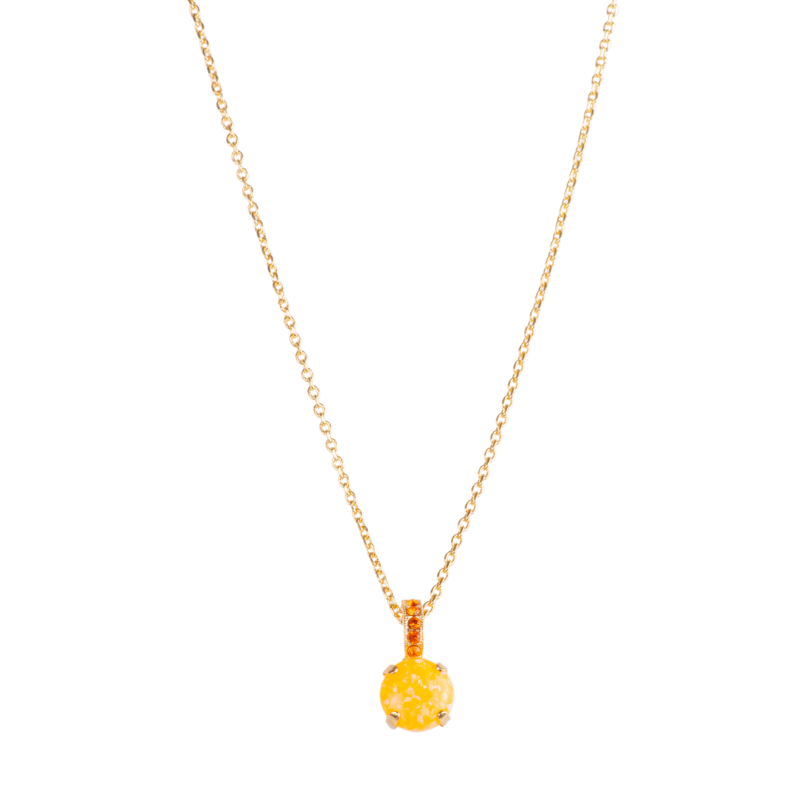 Large Embellished Single Sone Pendant in "Orange Opal" (Choose Your Plating!)