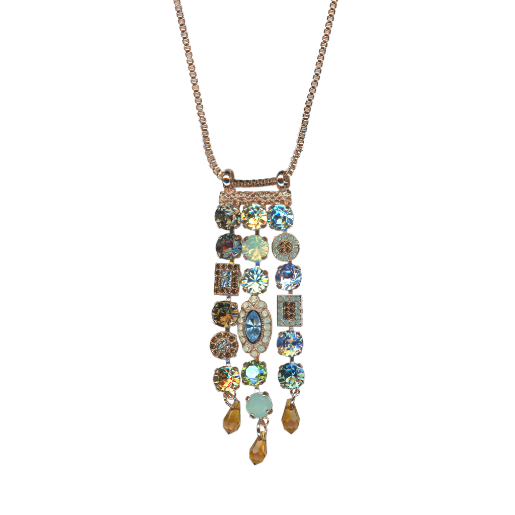 Waterfall Pendant in "Forget Me Not" - Rose Gold