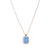 Emerald Cut Halo Pendant in "Light Sapphire" - Rose Gold