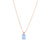 Emerald Cut Pendant with Decorated Bale in "Light Sapphire" - Rose Gold