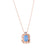 Picture Frame Emerald Cut Pendant in "Light Sapphire" - Rose Gold