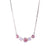 Five Stone Halo Pendant in "Light Pink" - Rhodium