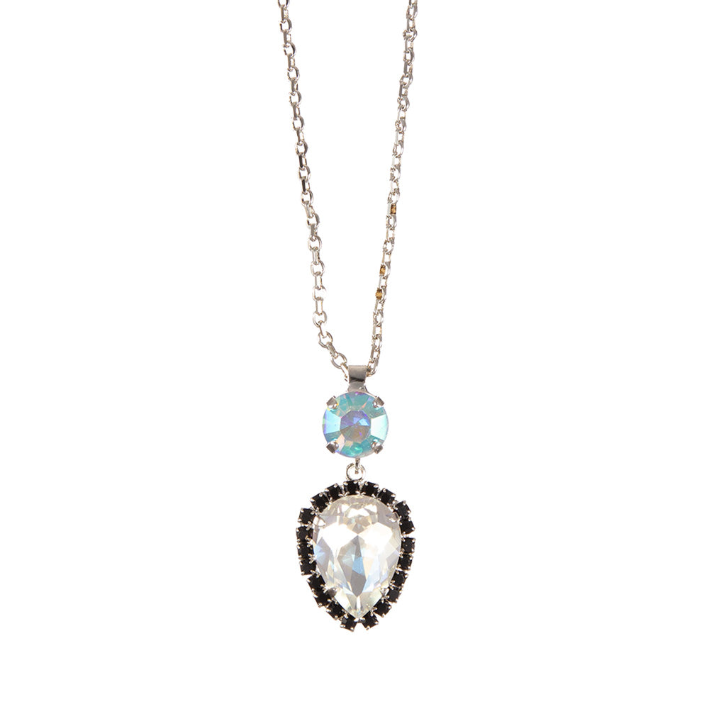 Pear Halo Pendant in "Obsidian Shores" *Custom*