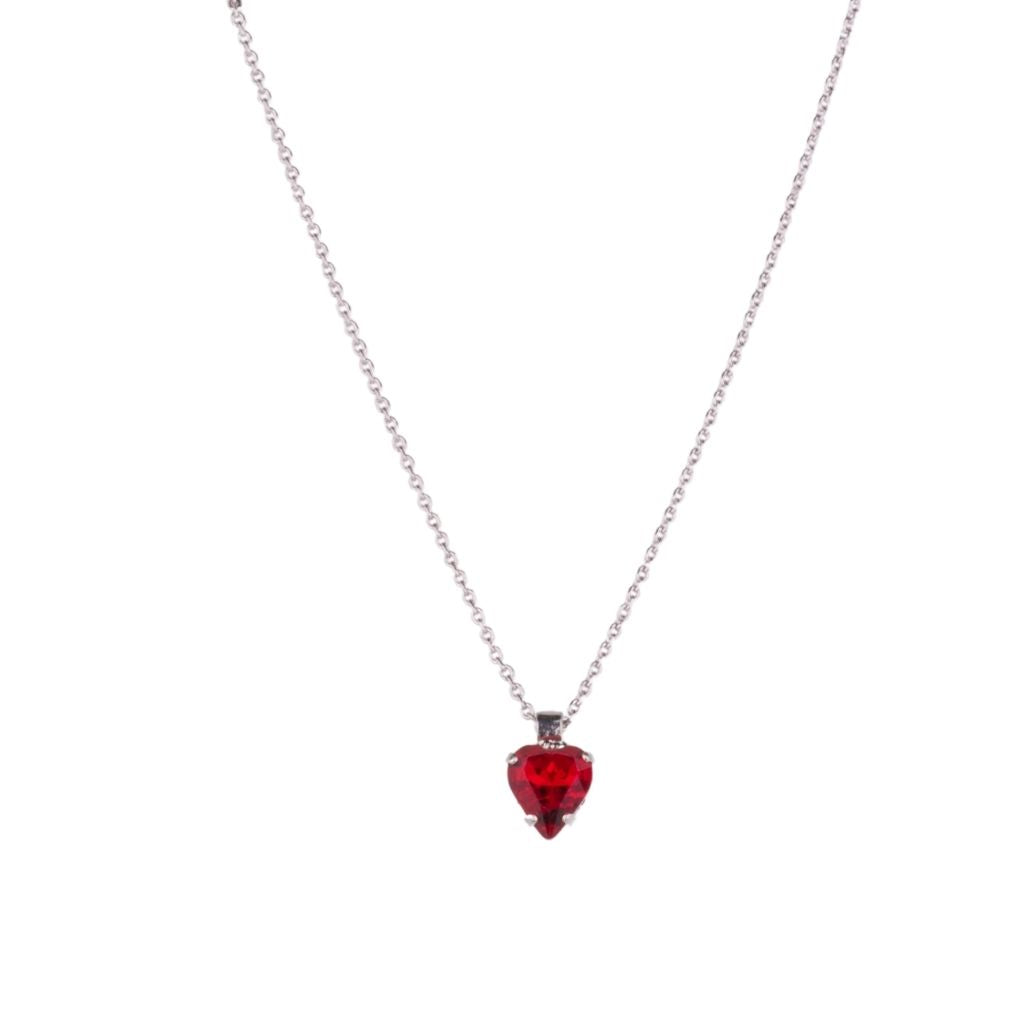 Siam Heart Pendant - Rhodium