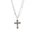 Flat Cross Pendant with Paperclip Chain (Choose Your Color Combo!)