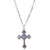 Flat Cross Pendant in "Morning Mist" - Antique Silver