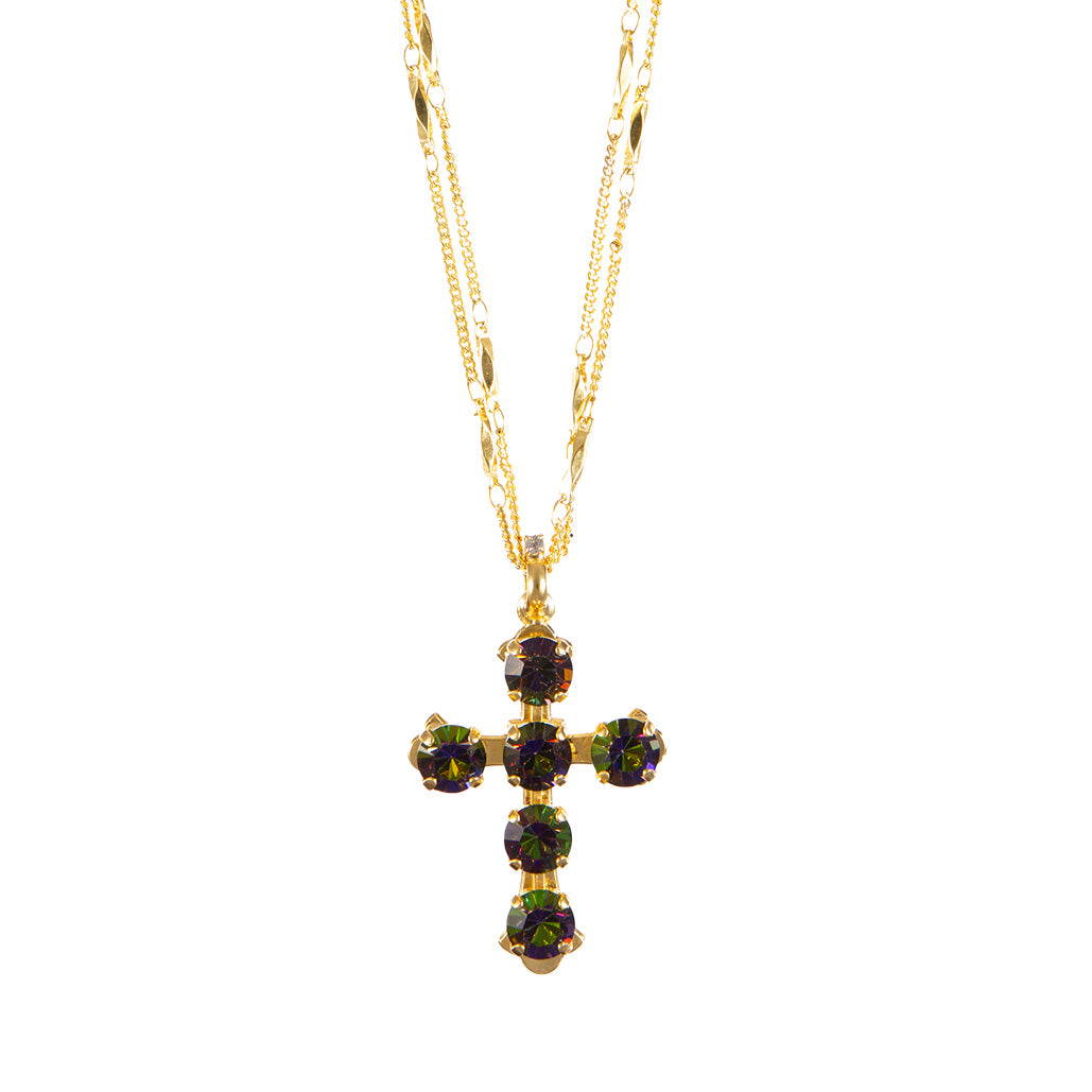 Medium Stone Cross Pendant in "Twilight Serenade" *Custom*