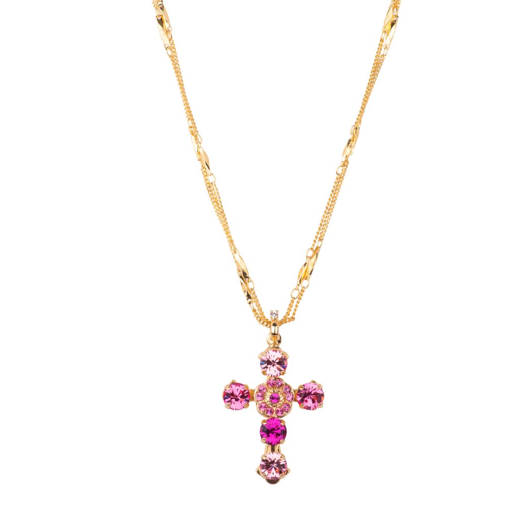 Flower Cross Pendant (Choose Your Color Combo!)
