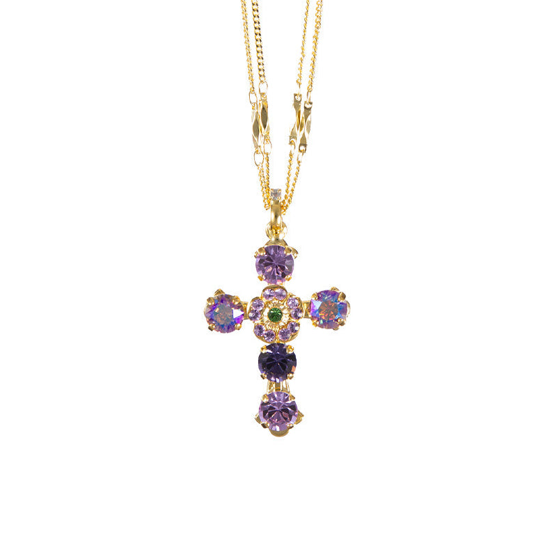 Flower Cross Pendant in "Lavender Mist" *Custom*