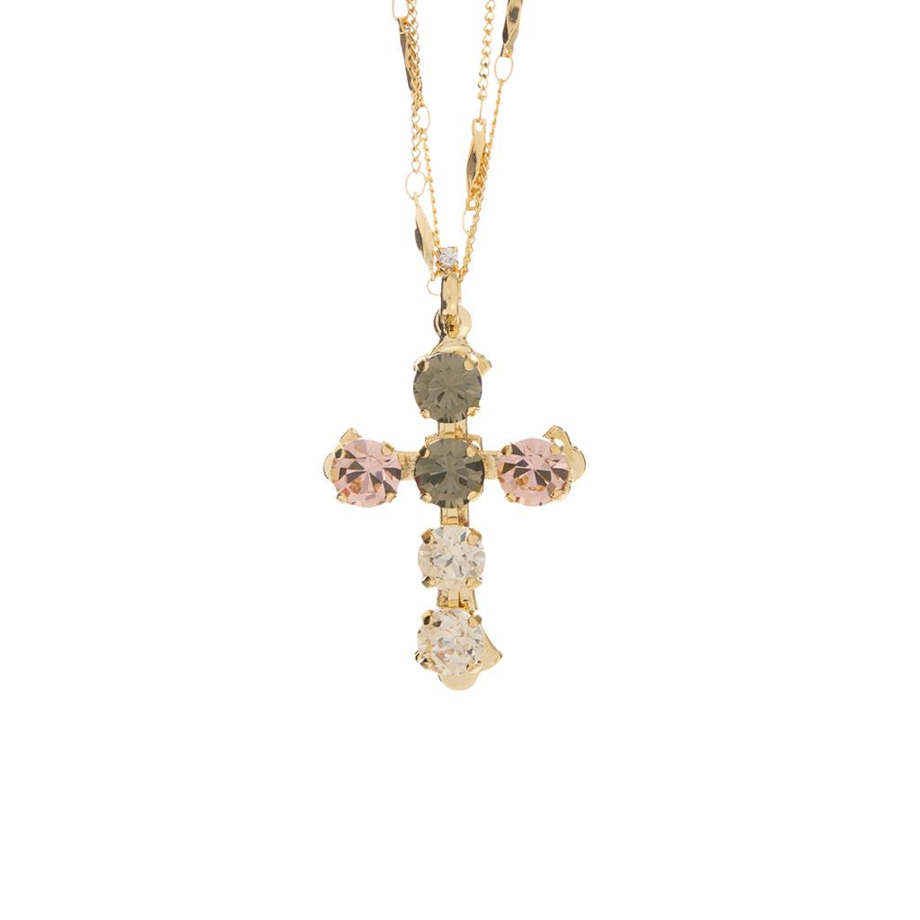 Medium Cross Pendant in "Champagne Kisses" *Custom*