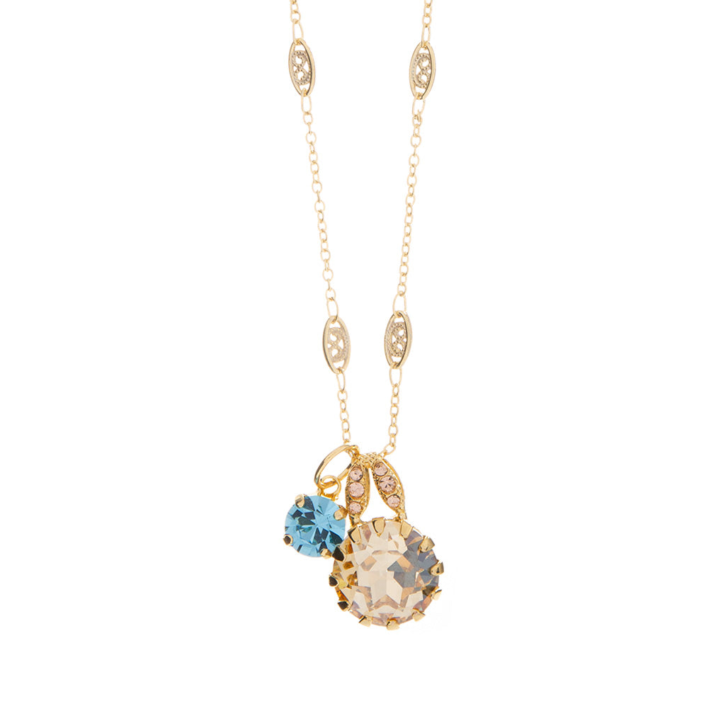 Extra Luxurious Double Stone Pendant in "First Toast" *Custom*