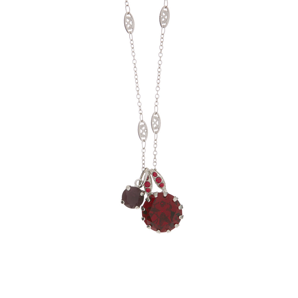 Extra Luxurious Double Stone Pendant in "Cranberry Crush" *Custom*