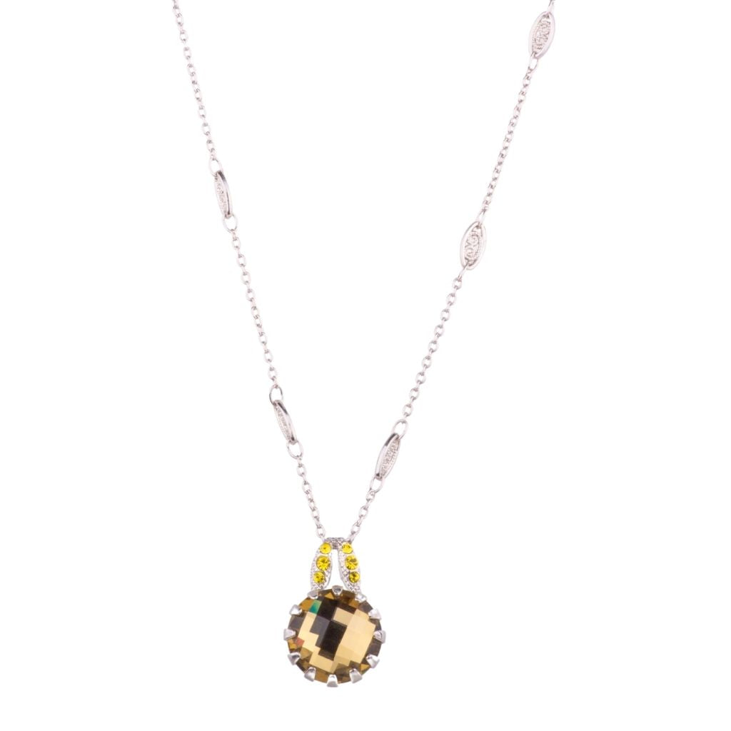 Extra Luxurious Stone Pendant in "Citrine Topaz" - Rhodium