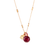 Extra Luxurious Double Stone Pendant in "Siam and Yellow Opal" - Yellow Gold