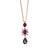 Large Halo Oval Pendant with Pear Drop in "Amethyst" - Yellow Gold