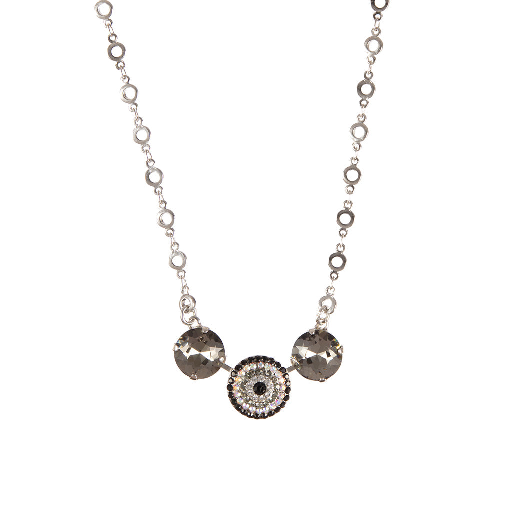 Extra Luxurious 3 Stone Pave Pendant "Obsidian Shores" *Custom*