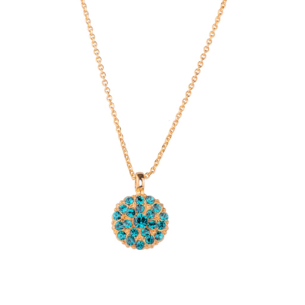 Guardian Angel Birthstone Pendant in "December - Blue Zircon" - Yellow Gold