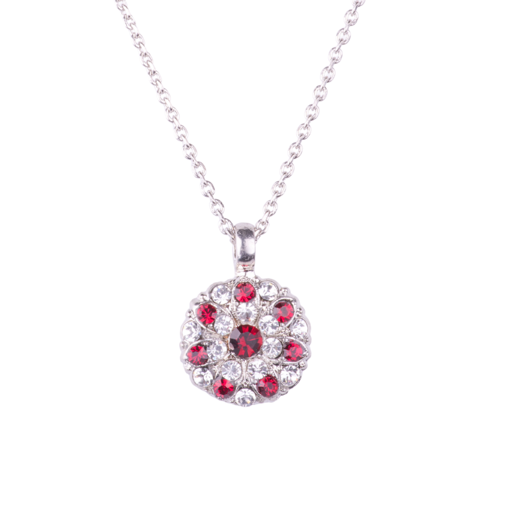 Guardian Angel Pendant "Ruby & Clear" - Rhodium