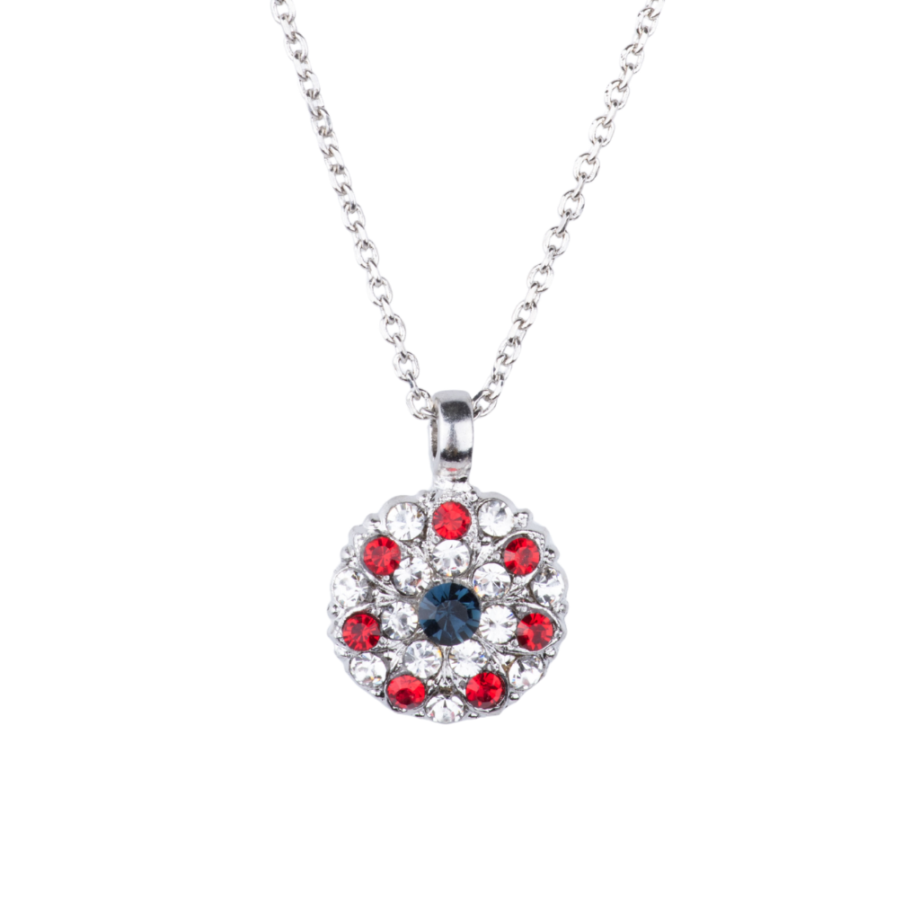 Guardian Angel Birthstone Pendant in "Americana" - Rhodium