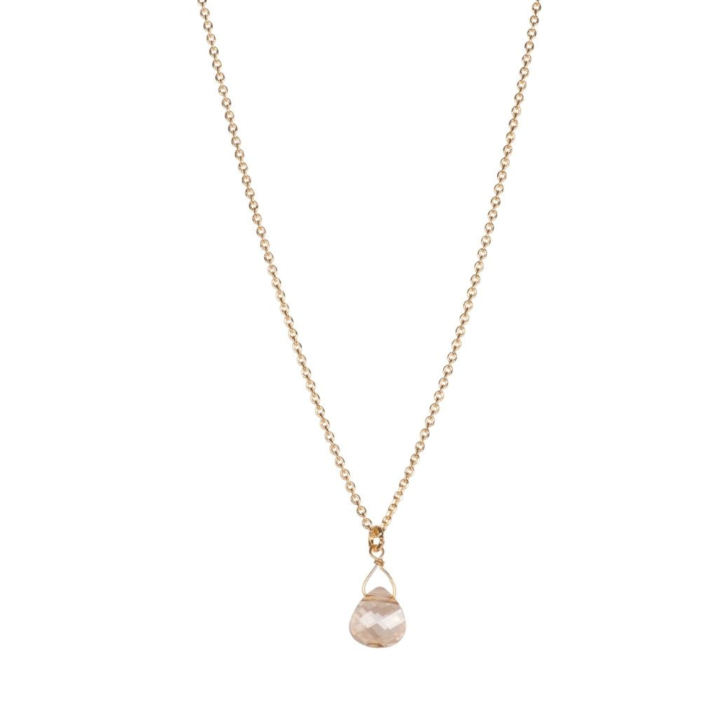 Single Crystal Pendant in "Golden Shadow" - Yellow Gold