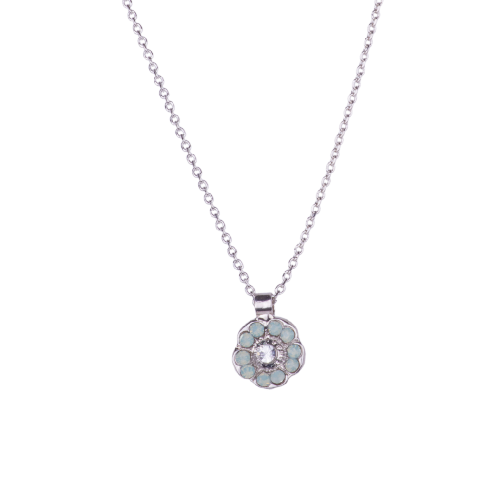 Large Cosmos Pendant in "Malibu Mint" - Rhodium