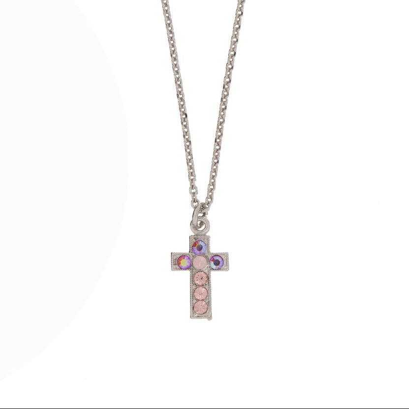 Petite Cross Pendant in "Flamingo" *Custom*