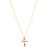 Petite Cross Pendant with Briolette in "Holly" - Yellow Gold