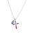 Petite Cross Pendant with Briolette in "Americana" *Custom*
