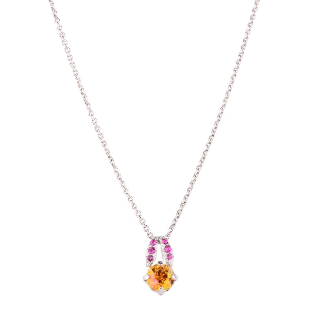 Medium Sweetheart Pendant in "Bougainvillea" - Rhodium