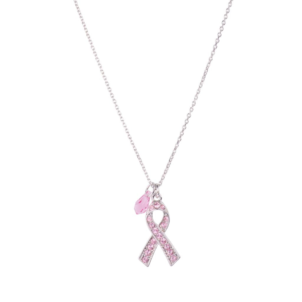 Breast Cancer Awareness Pendant - Rhodium
