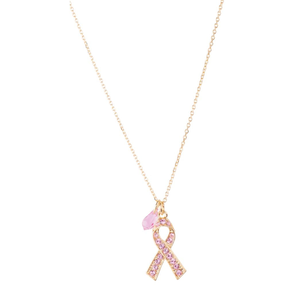 Breast Cancer Awareness Pendant - Yellow Gold