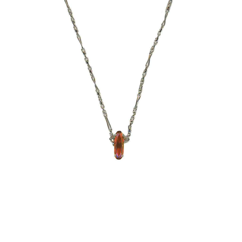 Long Oval Single Pendant in "Astral Pink" - Rose Gold