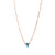 Long Oval Single Pendant  in "Aquamarine" - Rose Gold