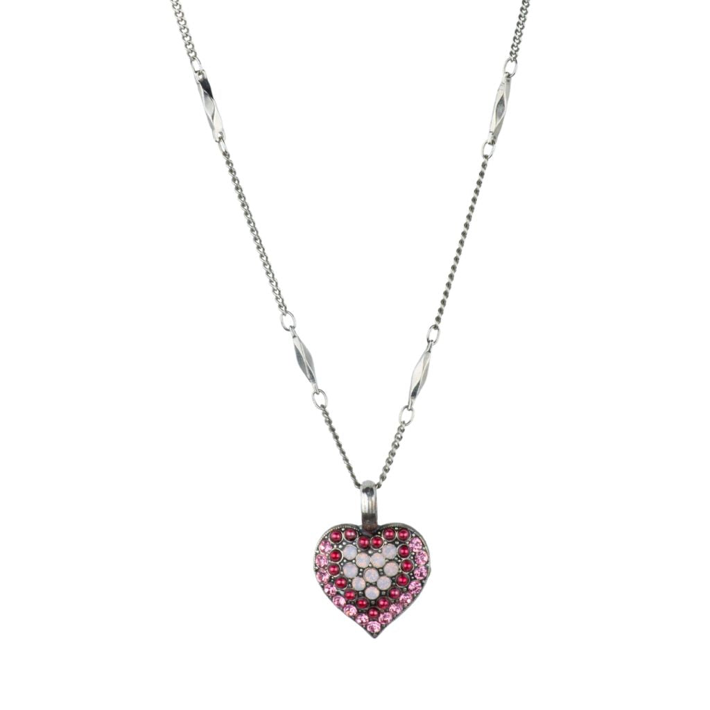 Embellished Heart Pendant in "Antiqua" - Antique Silver
