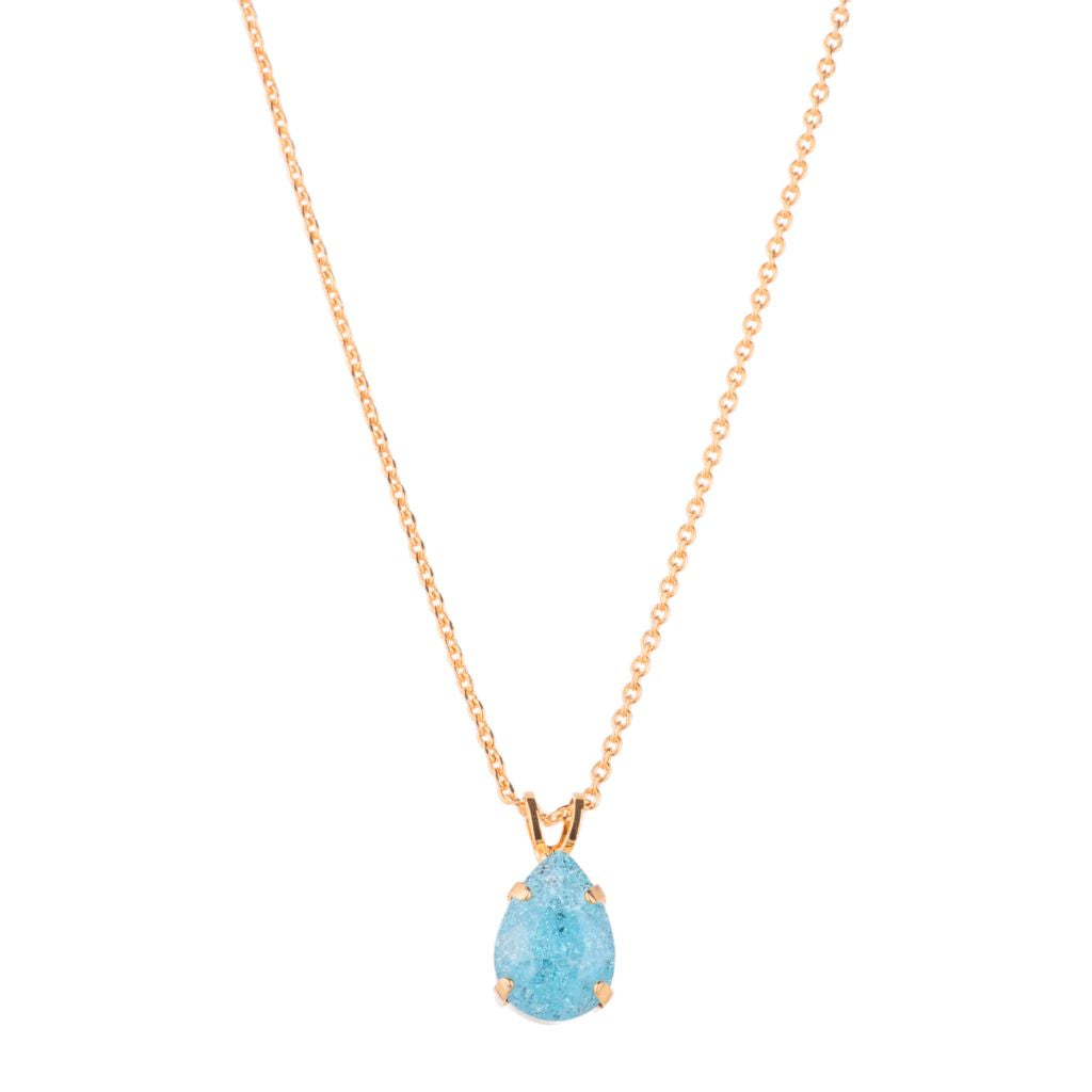 Medium Pear Pendant in "Aquamarine Ice" - Yellow Gold