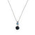 Round and Cushion Pendant in Sun-Kissed "Obsidian Shores" - Rhodium